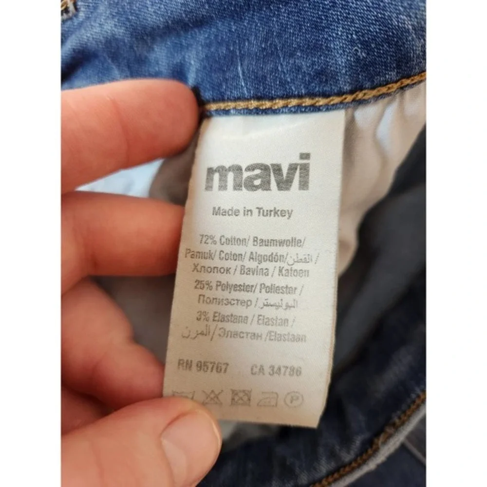 Mavi Women's Blue Solid Stretch Low Rise‎ Skinny Slim Boyfriend Jeans Size W29